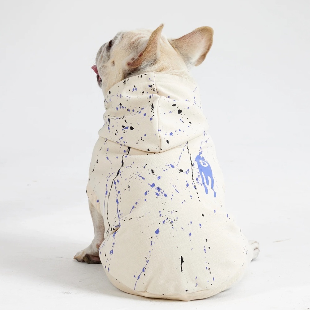 100% Cotton Dog Hoodie - White